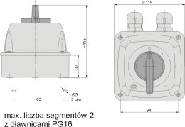 Łącznik krzywkowy Łuk 16-13 Włącz-wyłącz 0-I IP-44