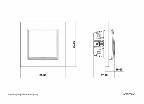 Mechanizm łącznika dwubiegunowego biały Mechanizm łącznika dwubiegunowego biały