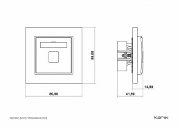 Mechamizm gniazda pojedynczego USB A-A 3.0 Czarny mat