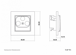 Mechanizm gniazda abonenckiego 2 wyjścia SAT + TV Biały