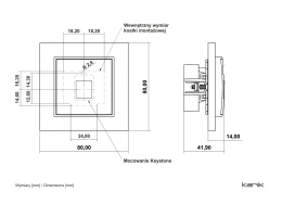 Mechanizm gniazda multimedialnego pojedynczego bez modułu (standard Keystone)