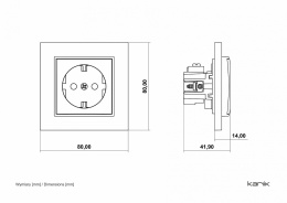 Mechanizm gniazda pojedynczego z uziemieniem SCHUKO 2P+Z