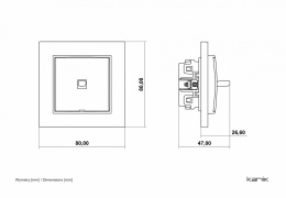 Mechanizm łącznika dwubiegunowego w stylu amerykańskim biały