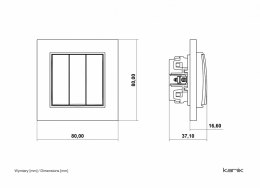 Mechanizm łącznika potrójnego czarny mat