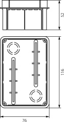 Puszka podtynkowa Pp/t 2 (76 x 116 x 52)
