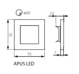 KANLUX OPRAWA LED SCHODOWA 12V APUS 60mm WW 0,8W