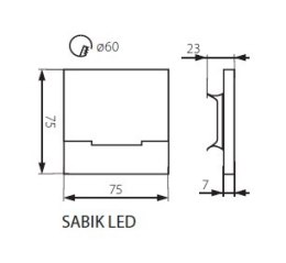 KANLUX OPRAWA LED SCHODOWA 12V SABIK 60mm CW 0,8W