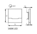 KANLUX OPRAWA LED SCHODOWA 12V SABIK 60mm WW 0,8W