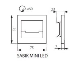 KANLUX OPRAWA LED SCHODOWA 12V SABIK MINI 60mm WW