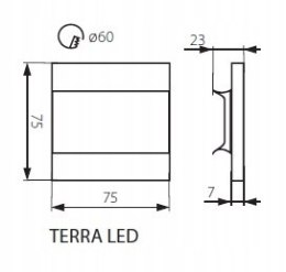 KANLUX OPRAWA LED SCHODOWA 12V TERRA 60mm CW 0,8W