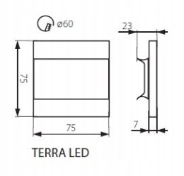 KANLUX OPRAWA LED SCHODOWA 12V TERRA 60mm NW CZARN