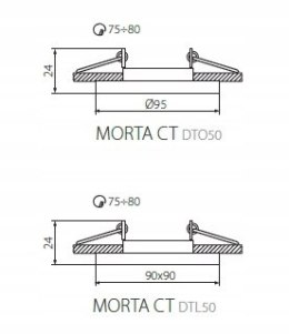 KANLUX OPRAWKA HALOGEN. MORTA CT-DTO50-SR RUCHOMA