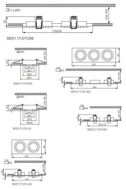 KANLUX OPRAWKA HALOGENOWA SEIDY CT-DTL50-W/M KWADR