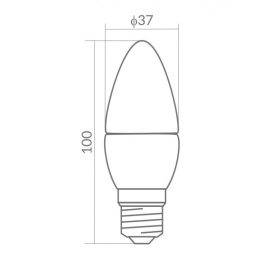 ŻARÓWKA LED C30 CANDLE E27 10W 3000K 900lm