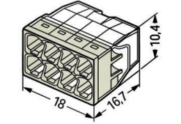 Szybkozłączka instalacyjna drut 8x0,5-2,5mm2 WAGO