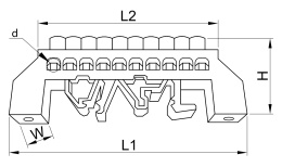 Izolowana szyna (N/PE), zielona 100A, 8×12mm, 6P, IP20