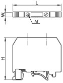 Śrubowy fazowy zacisk połączeniowy na szynę, szary 2,5-16mm2, 800VAC, 101A