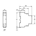 Stycznik modułowy 230V AC 2xNO 25A 1P