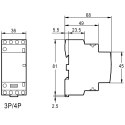 Stycznik modułowy 230V AC 4xNO 25A 2P