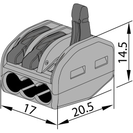 Szybkozłączka potrójna otwierana 0,75-4mm2