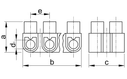 Złączka 12-torowa bezbarwna 10mm2, 450VAC, 50A, PE