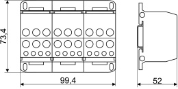 Złączka odgałęźna otwierana 4x35(25)mm2 690VAC/DC,125A