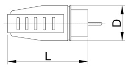 Wtyczka gumowa uni-schuko prosta 16A