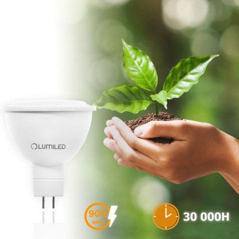 Żarówka LED 12V DC/AC MR16 6W = 60W 580lm 3000K Ciepła 120° LUMILED Żarówka LED 12V DC/AC MR16 6W = 60W 580lm 3000K Ciepła 120° LUMILED