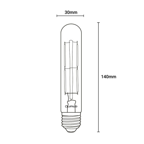 Żarówka LED E27 T30 6W = 50W 660lm 2200K Ciepła 360° Filament LUMILED Żarówka LED E27 T30 6W = 50W 660lm 2200K Ciepła 360° Filament LUMILED