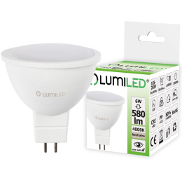 Żarówka LED GU5.3 MR16 6W = 60W 580lm 4000K Neutralna 120° LUMILED