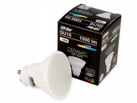 Żarówka LED line® GU10 10W 6500K 1000lm 170-250V Żarówka LED line® GU10 10W 6500K 1000lm 170-250V