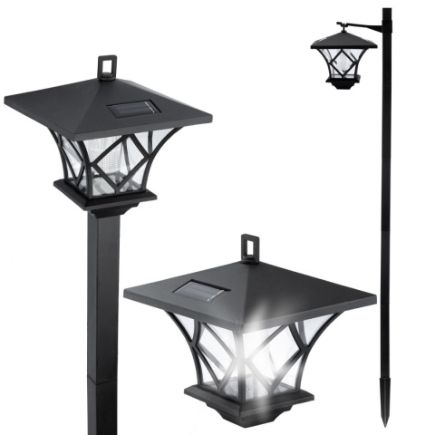 Lampa Solarna Ogrodowa LED RIBES Latarnia Zewnętrzna 155cm LUMILED