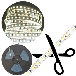 Taśma LED 9.6W/m ZIMNA 6500K 600lm/m 12V DC IP20 50m ROLKA