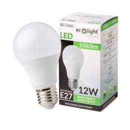 ŻARÓWKA LED E27 12W 3000K BARWA CIEPŁA 12W MOCNA