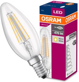 Żarówka LED E14 B35 4W = 40W 470lm 2700K Ciepła 300° Filament OSRAM Value