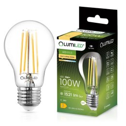 Żarówka LED E27 A60 11W = 100W 1521lm 3000K Ciepła 360° Filament LUMILED