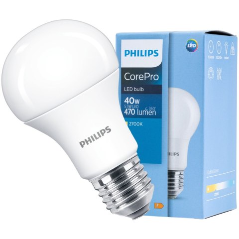 Żarówka LED E27 A60 5,5W = 40W 470lm 2700K Ciepła 200° PHILIPS