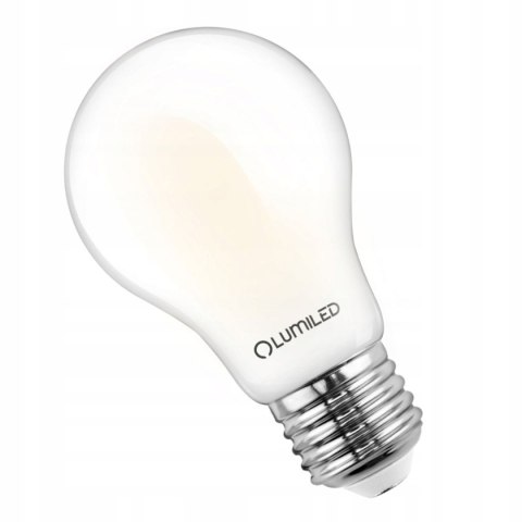 Żarówka LED E27 A60 8W = 75W 1055lm 3000K Ciepła 360° Filament Mleczna LUMILED Żarówka LED E27 A60 8W = 75W 1055lm 3000K Ciepła 360° Filament Mleczna LUMILED