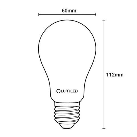Żarówka LED E27 A60 8W = 75W 1055lm 3000K Ciepła 360° Filament Mleczna LUMILED Żarówka LED E27 A60 8W = 75W 1055lm 3000K Ciepła 360° Filament Mleczna LUMILED