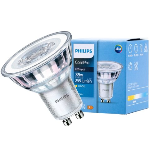 Żarówka LED GU10 3,5W = 35W 255lm 2700K Ciepła 36° PHILIPS