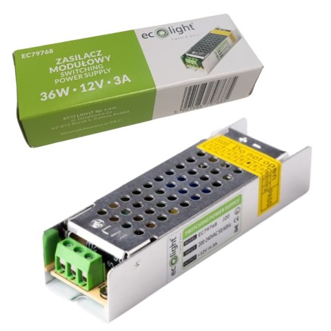 Zasilacz modułowy LED 36W 12V 3A IP20 SLIM