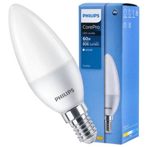 Żarówka LED E14 Philips CorePro 7W = 60W 4000K Neutralna Świeczka