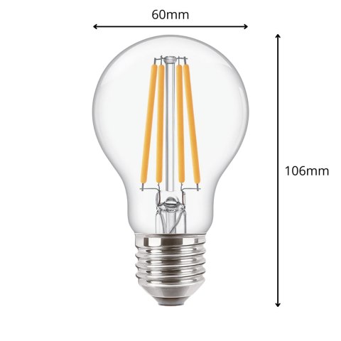 Żarówka LED E27 A60 4,3W = 40W 470lm 2700K Ciepła Filament PHILIPS CorePro Żarówka LED E27 A60 4,3W = 40W 470lm 2700K Ciepła Filament PHILIPS CorePro