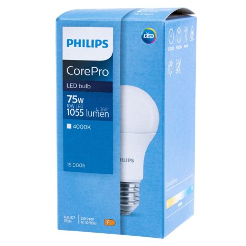 Żarówka LED E27 Philips CorePro 10W = 75W 4000K Nutralna Żarówka LED E27 Philips CorePro 10W = 75W 4000K Nutralna