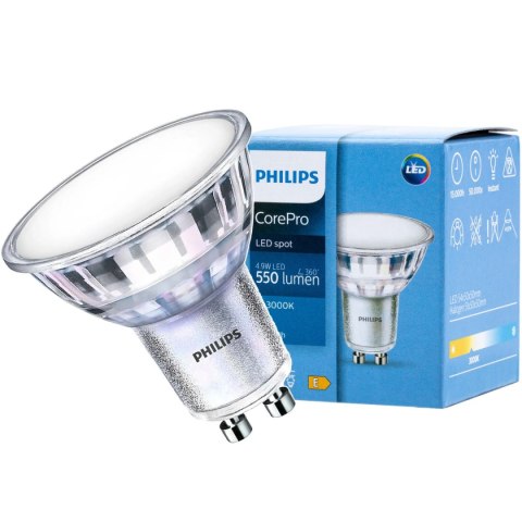 Żarówka LED GU10 4,9W = 50W 550lm 3000K Ciepła 120° PHILIPS