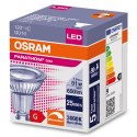 Żarówka LED GU10 7,9W = 51W 650lm 4000K Neutralna 120° CRI90 ŚCIEMNIALNA OSRAM Parathom