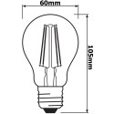 2Pak Żarówka LED E27 A60 4W = 40W 470lm 2700K 300° Filament OSRAM STAR