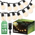 Girlanda Ogrodowa Zewnętrzna Łańcuch Świetlny 16m 100x LED 230V 3000K