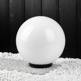 Lampa Oprawa Ogrodowa Zewnętrzna KULA Biała LED 40CM E27 IP65 UV SZKLANA