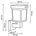 Lampa Solarna Kinkiet Elewacyjna LED 4000K IP44 Czujnik Ruchu i Zmierzchu